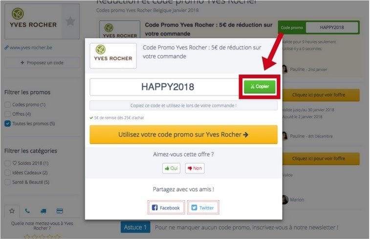 Comment utiliser un code promo Yves Rocher