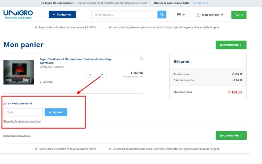 Comment utiliser un code promo Unigro.jpg